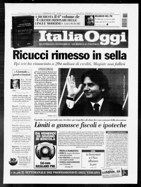 Italia oggi : quotidiano di economia finanza e politica